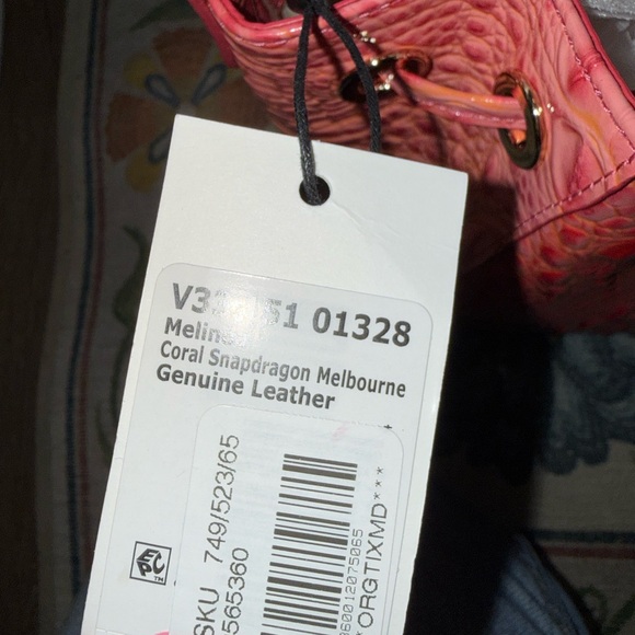 Brahmin Pink Croc Bucket Bag - Picture 4 of 5